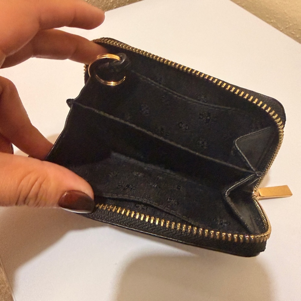 Tory Burch Black Card Holder with Gold Accent - Picture 3 of 3